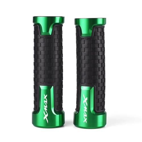 Poignées guidon moto CNC anti-glisse vert caoutchouc pour Yamaha XMAX 125 250 300