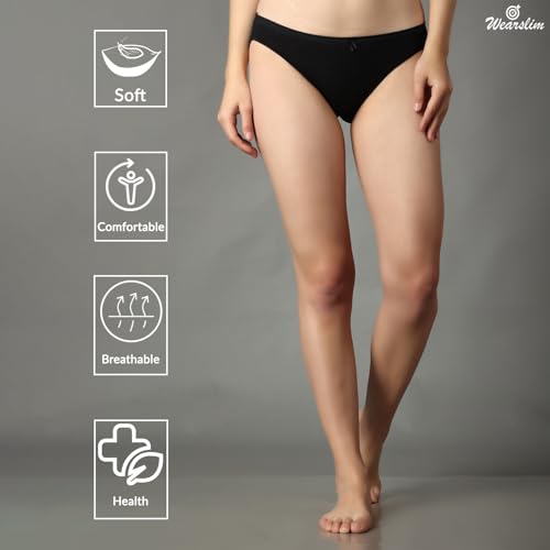 Image of Wearslim Premium Women Soft and Comfortable Women's Cotton Bikini No Show Panty | Ladies Invisible Breathable Briefs Soft Stretch Hipster Underwear