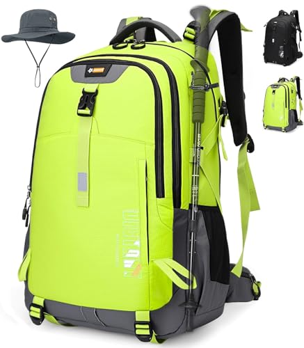 Super Eager 50L Lightweight Hiking Backpack for Men Women, Waterproof Camping Backpack with Trekking Pole Attachments, Large Capacity Outdoor Backpack for Trekking, Backpacking, Travel and Camping