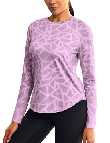 PINSPARK Camiseta deportiva de manga larga para mujer, de secado rápido, funcional, deportiva, para yoga, fitness, correr, ligera, transpirable, Rosa., S