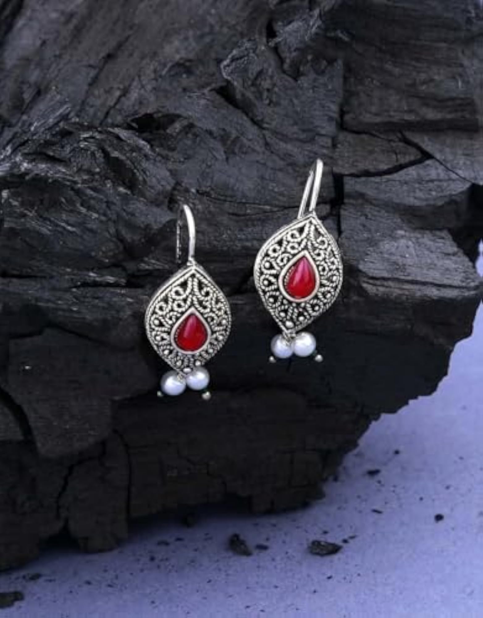 Women's Pink Colour Traditional Bugadi Clip-On Earrings