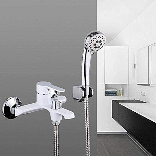Robinet de baignoire mural et ensemble de douche complet en laiton chromé pour salle de bains