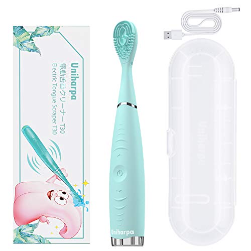 Electric Tongue Cleaner,Uniharpa Vibrating Tongue Scraper for Fresher Breath in Seconds Made by Soft Silicone (Blue） - Thumbnail 6