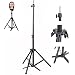 Wig Stand Tripod with Foot Pedal Adjustable Hair Mannequin Head Stand with Metal Fixing Base for Wig Making Hair Styling SJJN