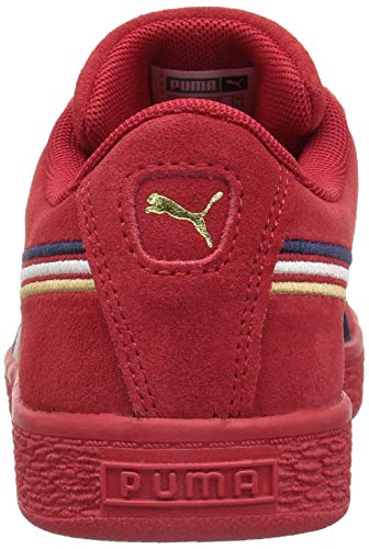 Puma Girl's Suede Classic Embroidery Sneaker, Ribbon Red-Peacoat-White-Team Gold, 13 M US Little Kid3