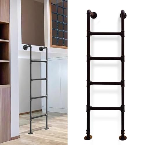 Escalera para ventana, loft y litera de metal negro 2
