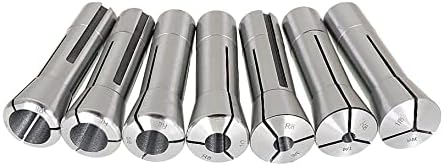 Timunr 7Pcs R8 Collet Set 1/8-7/8 Threaded Internally 7/16-20 Mill ...