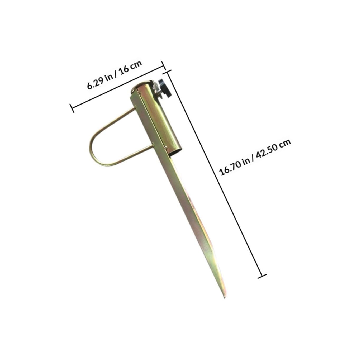 Base de parasol d'extérieur pour poteaux de 32 à 38 mm – Ancrage au sol robuste avec poignée et piquet portable pour la plage et la pelouse, support compact pour plus de stabilité