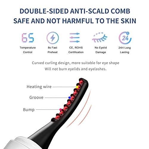 Heated Eyelash Curlers,Electric Eyelash Curlers,8 Seconds Fast Heating,Double-Sided Anti-Burn Heated Lash Curler,A Fast-Forming, Natural-Looking,Long-Lasting Eyelash Heated Curler #TOP3