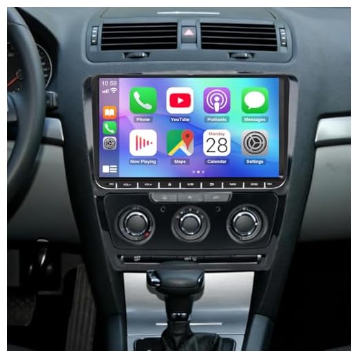 2+64G Android 14 Autoradio für Skoda Octavia 2006-2014 mit kabellosem Carplay Android Auto, 9 Zoll Touchscreen Auto Stereo Display Player Radio GPS Navigation Head Unit mit FM RDS SWC Rückfahrkamera