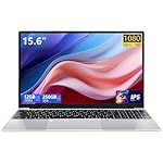 VGKE 15.6" Laptop Computer, Full HD 1920 * 1080p Laptop with Backlit Keyboard, Intel Celeron Quad-Core J4125 Processor, 12GB DDR4 RAM 256GB SSD, Webcam, Fingerprint Reader, Silver