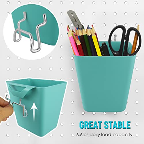 Caixa de armazenamento grande com 6 ganchos, caixa quadrada em forma de caixa com pegboard acessório