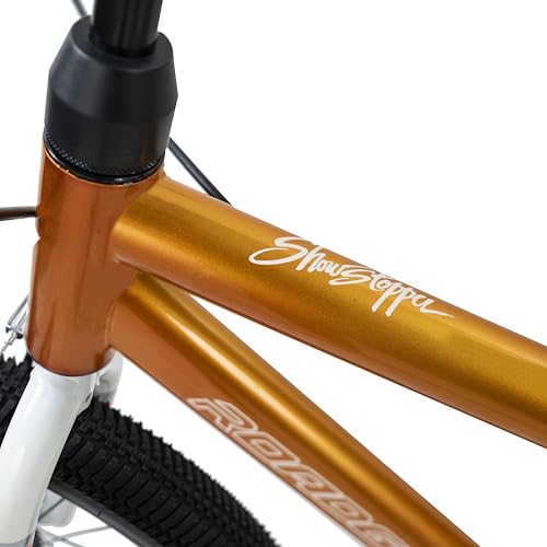 Image of ROADGIANT Showstopper, 20 T, Kids Bicycle, Single Speed, Steel Frame Cycle, Ideal for 6+ Year, Unisex, 20-inch, Dual Colour, Black (Orange)