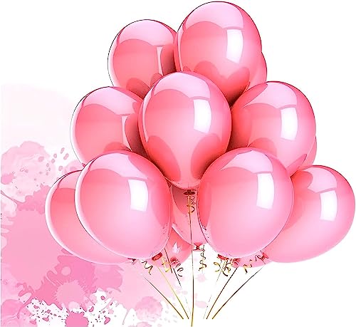 50x Luftballons rosa Ø 35 cm - Helium geeignet - Kein Plastik - 100% Bio & recyclebar - Deko Dekoration zur Befüllung mit Ballongas (rosa)