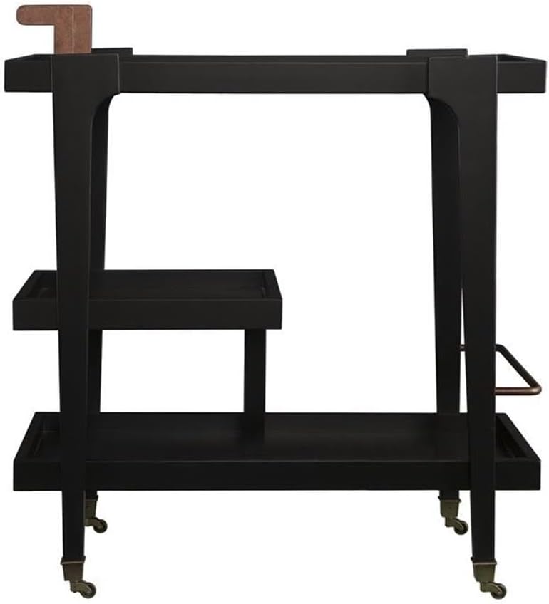 Southern Enterprises Holly and Martin Zhori Mid Century Modern Bar Cart in Black