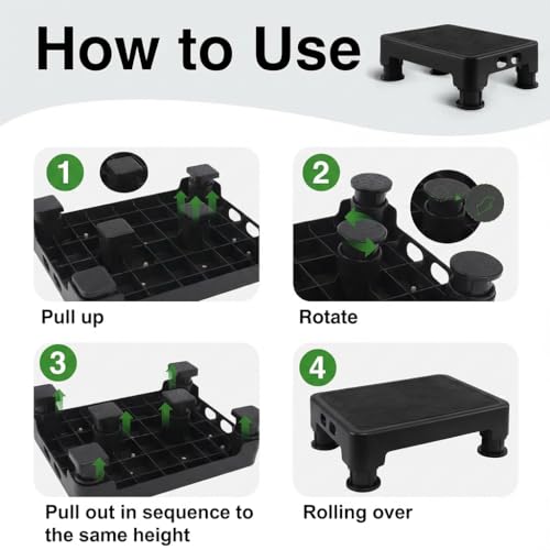Image of COOL-ANGLE Adjustable Step Stool for High Beds & SUV - Non-Slip Mobility Platform for Seniors, 650lbs Capacity, 3 Heights (3.4 inch-5 inch), Wide Safety Base for Car & Bath, 16.5 inchx12.6 inch, Black
