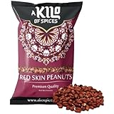 A Kilo of Spices | Red Skin Peanuts 1 KG - Unroasted, Unsalted Red Crunchy Nuts Fresh & Delicious Whole Raw Peanuts, Used in Asian, African and Caribbean Cuisine