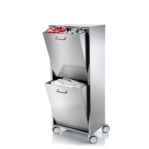 DON HIERRO - Wäschekorb mit Rollen | Edelstahl | Tango Cover