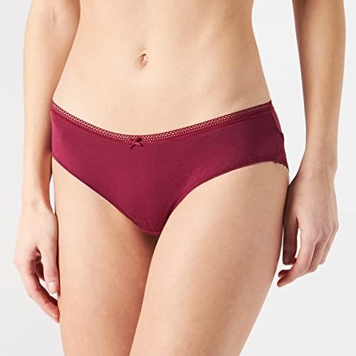 Iris & Lilly Women's Cotton and Lace Boyshort Knickers, Pack of 3