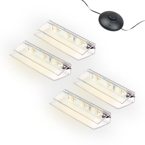 kalb | Illuminazione LED per bordi in vetro Ambilux Clip trasparente 3000 K 5000 K 1-10 set 4-10 mm interruttore a pedale in vetro espandibile per dimmer/controller Plug &