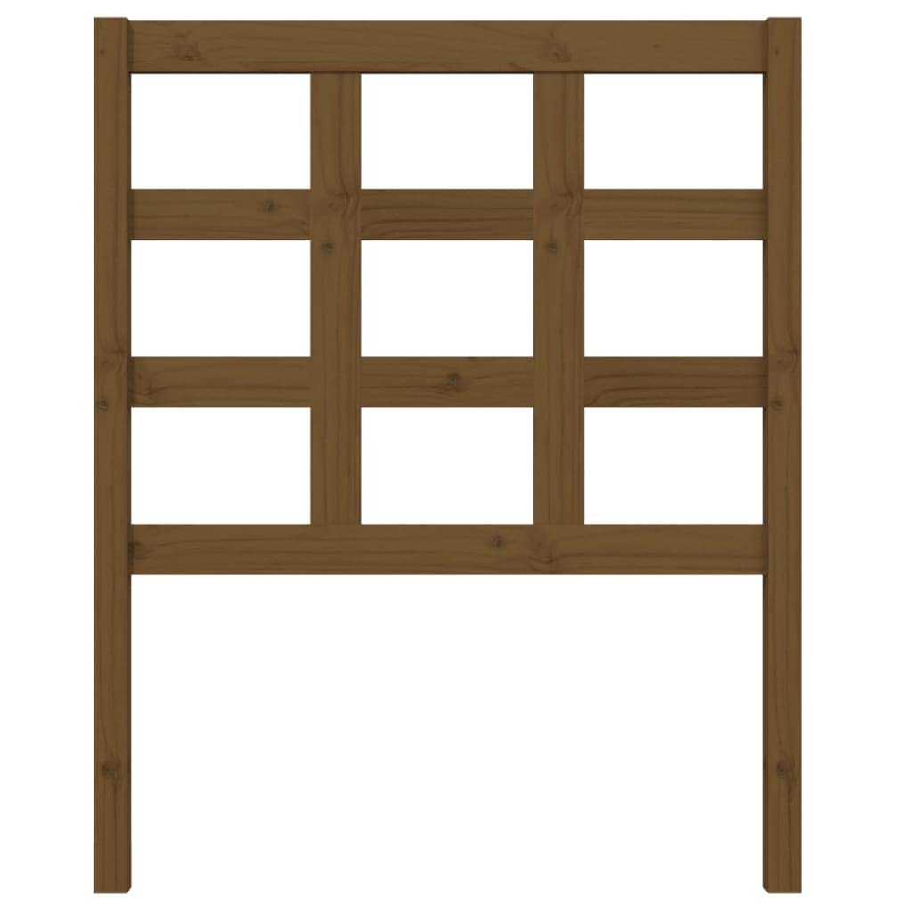 Cabecero marrón miel 80,5 x 4 x 100 cm, madera maciza de pino, protector de cabeza de cama estable, diseño rústico, cómodo reposacabezas para dormitorio
