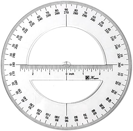 360 Full Circle Protractor, 10cm Plastic Math Measuring Tools Round Protractors Ruler Full Midround Angle Protractor