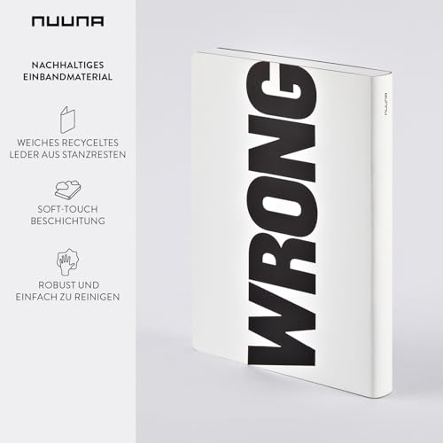 Carnet nuuna Graphic L blanc en cuir lisse write-wrong format A5 à points - 3