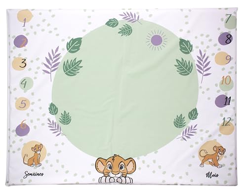 Tapis de jeu Roi Lion Babycalin : tapis d'éveil bébé et fond photo mensuel