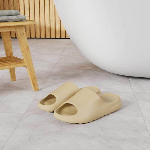 Pantufas de almofada plataforma para mulheres e homens, chinelos antiderrapantes de espuma vinílica