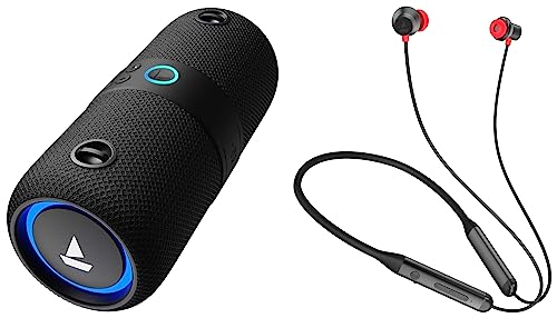 Image of boAt Stone 1208 Bluetooth Speaker with Upto 9 Hours Playback & Rockerz 330ANC Bluetooth Neckband in Ear Earphones with mic, Crystal Bionic Sound Powered by Dirac Opteo, ANC, 13mm Drivers