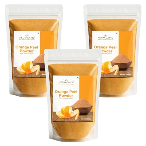 Image of Organic Orange Peel Powder for Face (200gm) | Tan Removal, Acne Control, Glowing Skin | Face Mask & Cleanser |100% Pure & Natural Skin Brightening Pack | Pack Of 3