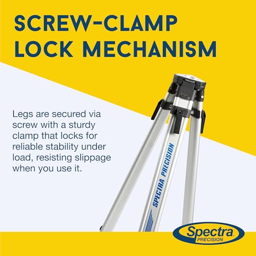 Spectra Precision 5301-27-BLK-SP Flat Head, Auto Levels Medium Duty Aluminum Tripod for Rotary Laser Levels and Grade Lasers by Spectra Precision - Image 4