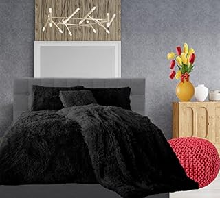 Teddy Cuddles Fleece Duvet Quilt Cover Hug & Snug Bedding Set With Matching Pillowcase Warm and Cosy Charcoal Bedding Set Double 200cm x 200cm Approximately.