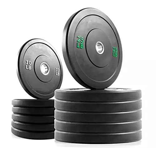 Full 260 LB Olympic Rubber Bumper Plate Set (2x45, 2x35, 2x25, 2x15, 2x10)