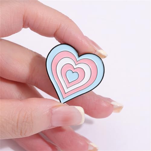Image of 5PCs Trans Rights Are Human RightsTransgender Pride Heart Shape Lapel Pin Brooches Pins Badge Brooch Button Badges Heart Organ Rainbow Enamel Brooch Pin Cartoon Milk Box Words Pin Jewelry Gift for Women Girls