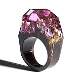 Gelegenheit: Party. OMKMNOE Neue Frauen Epoxidharz Magie Holz Ring, Fein Tileable Ring Schmuck Mode Natürliche Landschaft Holz Rechteckige Ring Geschenk,B,8.5