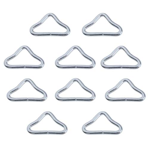 SM SunniMix 10pcs Special Metal Ring Triangle Buckle for Mesh Trampoline, Silvery