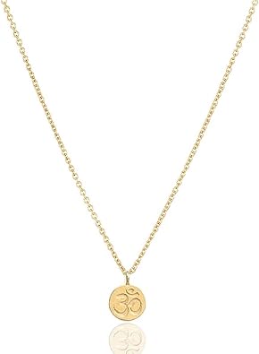 Om Symbol Necklace for Women - Yoga Inspired, Gold or Silver Chain, Spiritual Jewelry Gift