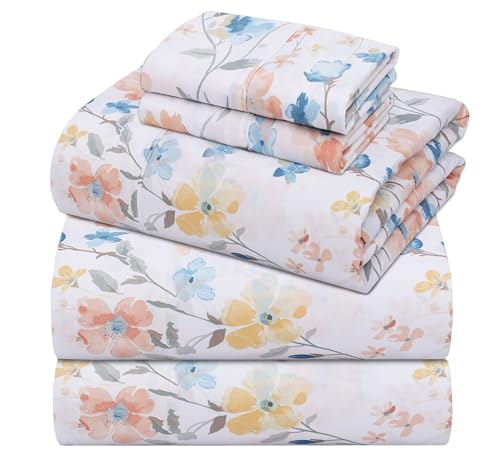 ZOYER 100% Cotton Sheets – Split King Size Percale Bedding, Cooling & Breathable, Durable with a Crisp, Soft & Comfortable Feel, 16