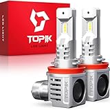 TOPIK T26 H8/H9/H11 LED Bulb,36000LM 900% Brighter For Night Driving,1:1 Halogen Design,No Flicker,50000 Hours Long Lifespan,Pack of 2