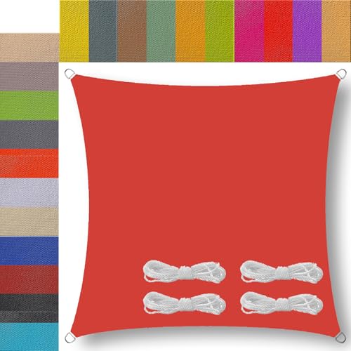 Ufamiluk sonnensegel wasserdicht 1x1.4m Rechteck Segeltuch sonnensegel nach maß Balkon Regenschutz 95% UV Schutz Windschutz Überdachung Plane für Garten Terrasse Outdoor Rot