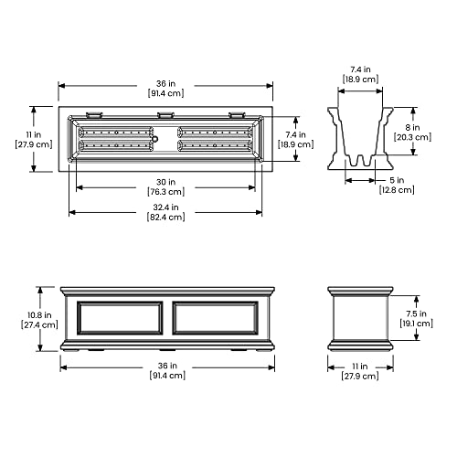 Mayne Fairfield 3Ft Window Box - Espresso - 36In L X 11In W X 11In H - With 3 Gallons Built-In Water Reservoir (5822-Es) #TOP4