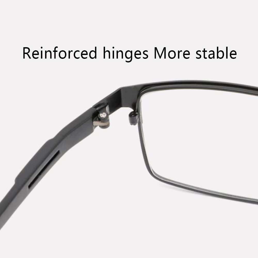 Photochrome Progressive Multifokale Lesebrille Herren Sonnenbrille Rechteck Blaulichtfilter Brille Leicht Presbyopische Brille Schwarz