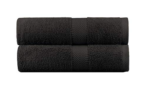 BY LORA 2-Pack Oversized Bath Sheets, Terry Cotton Hotel Large Towels, Charcoal