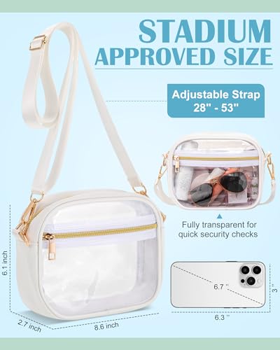 Amylove 6 Pcs Clear Crossbody Bag Stadium Approved TPU Bags with Adjustable Strap Transparent Purse for Concerts Sport Events2