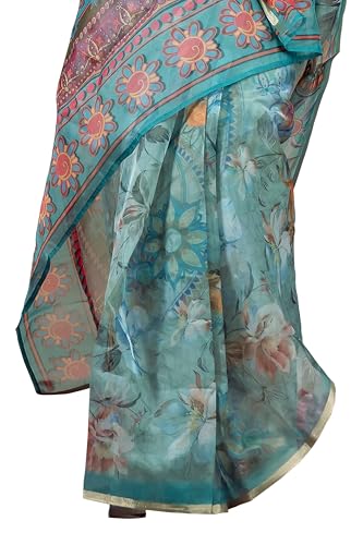 Image of MIRCHI FASHION Saree for Woman Organza Floral Printed | Lightweight Elegant Traditional Sari with Matching Blouse Piece