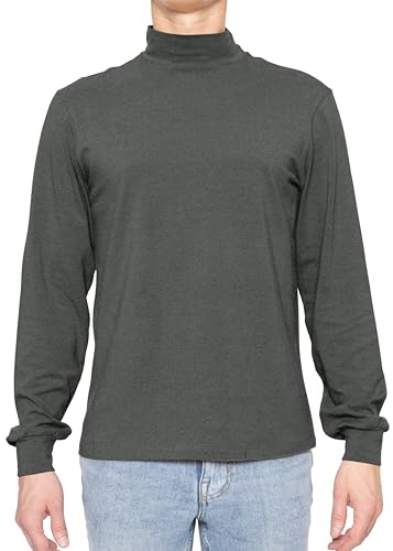 STRETCH IS COMFORT Men's Cotton Mock Neck Short Sleeve & Cuffed Long Sleeve Top
