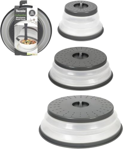Tovolo Set Of 3 Collapsible Microwave Splatter Covers In Small, Medium, And Large