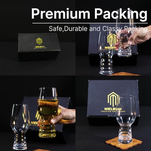 Image of Melbify Chalice Beer Glasses | Set of 2 | 500 ml | Premium | Tall Beer Glasses | Fancy Crystal Beer Glass Set -2 | Long | Unique| Exclusive | Pub-Style
