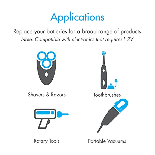 Tenergy 4 Pack 1.2V 2000Mah Nimh Rechargeable Aa Battery Flat Top With Tabs For Shavers, Trimmers, Razors, And More #TOP3
